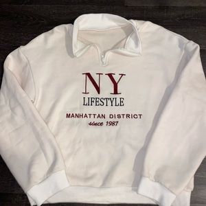 NY Lifestyle half zip pullover sweater